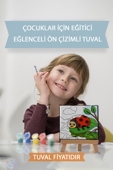 Uğur Böceği Ön Çizimli Boyama Tuvali 9167