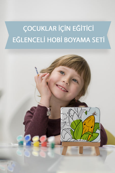 Sevimli Mısır, Çocuk Eğitici Tuval Boyama Hobi Seti 9044