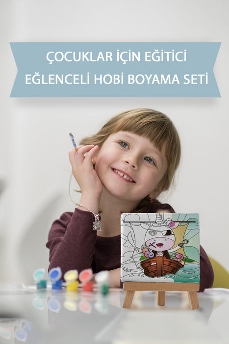 Sevimli Korsan, Çocuk Eğitici Tuval Boyama Hobi Seti 9063