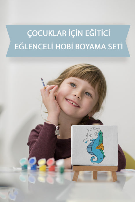 Sevimli Denizatı, Çocuk Eğitici Tuval Boyama Hobi Seti 9202