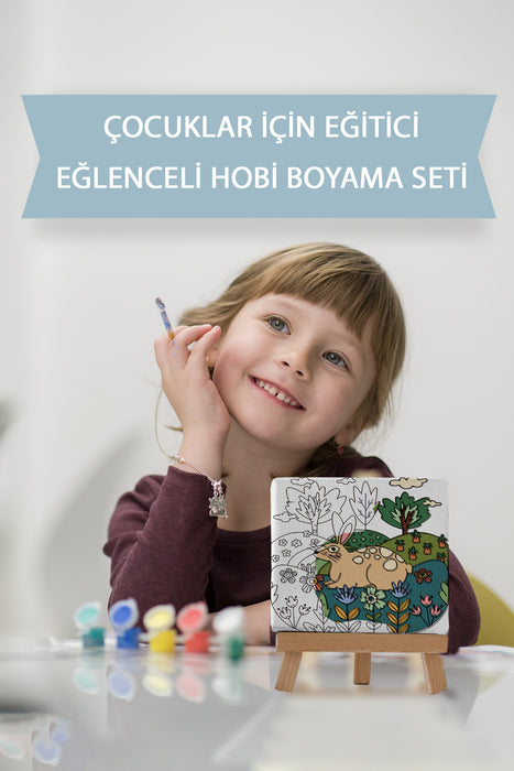 Sevimli Tavşan, Çocuk Eğitici Tuval Boyama Hobi Seti 9133