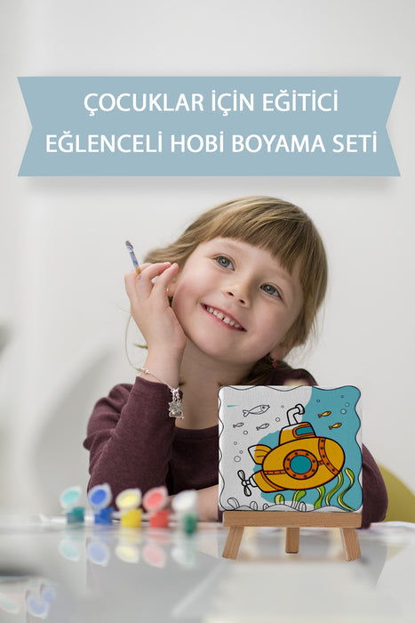 Sevimli Denizaltı, Çocuk Eğitici Tuval Boyama Hobi Seti 9056