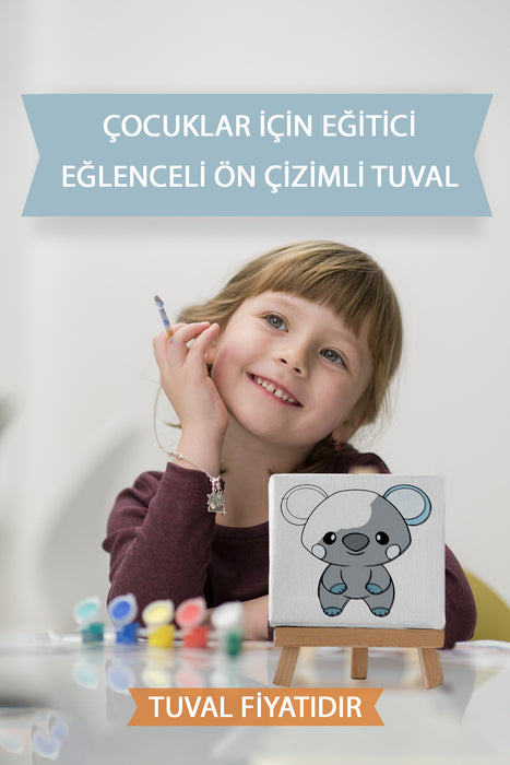 Sevimli Koala Ön Çizimli Boyama Tuvali 9163