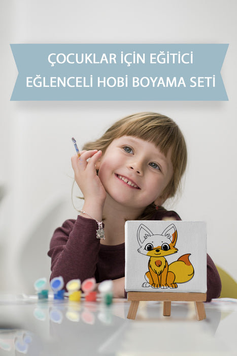 Sevimli Tilki, Çocuk Eğitici Tuval Boyama Hobi Seti 9122