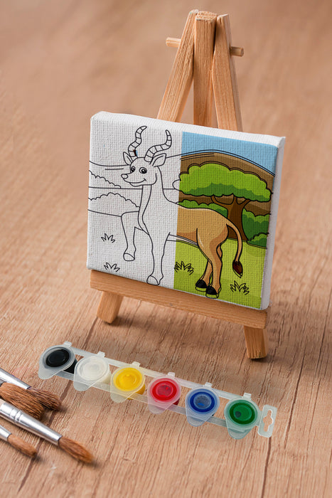 Sevimli Antilop Çocuk Eğitici Tuval Boyama Hobi Seti 9001