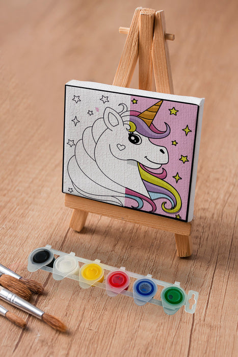 Sevimli Unicorn, Çocuk Eğitici Tuval Boyama Hobi Seti 9217