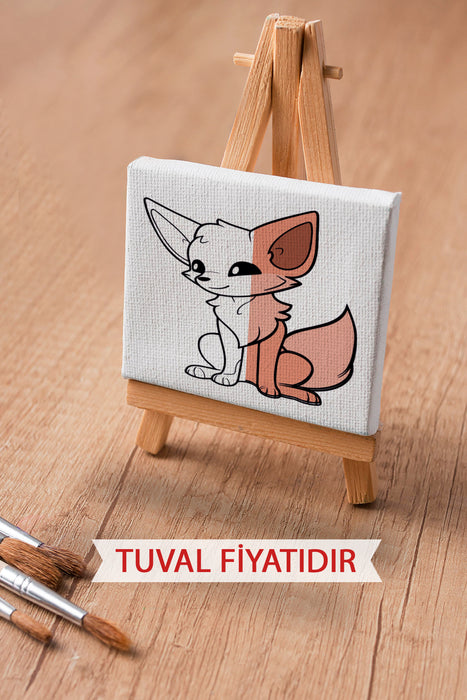 Sevimli Tilki Ön Çizimli Boyama Tuvali 9122