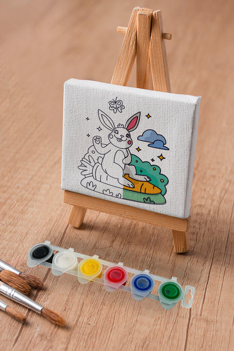 Sevimli Tavşan, Çocuk Eğitici Tuval Boyama Hobi Seti 9134