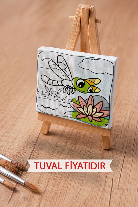 Sevimli Yusufcuk Böceği Ön Çizimli Boyama Tuvali 9046