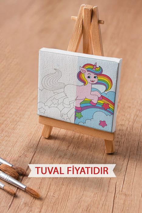 Sevimli Denizkızı ve Balıklar Ön Çizimli Boyama Tuvali 9100