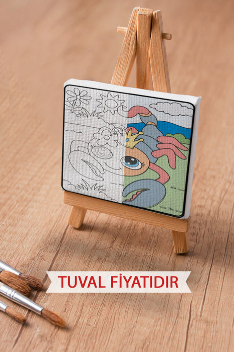 Sevimli Yengeç Ön Çizimli Boyama Tuvali 9169