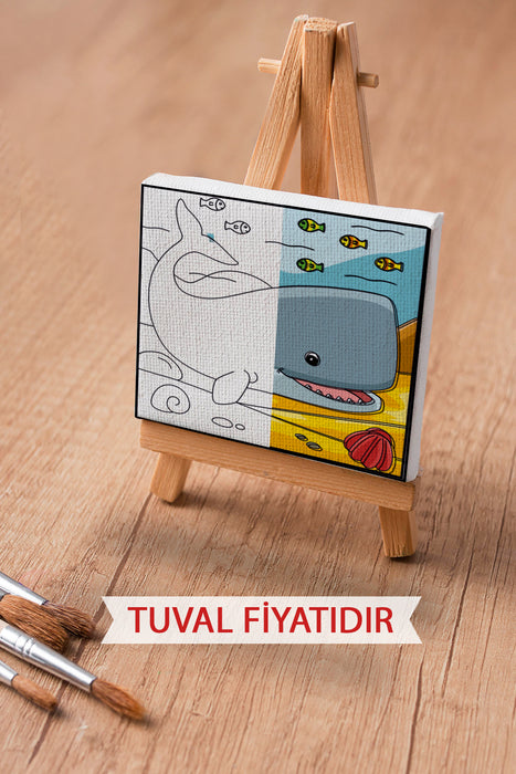 Güleryüzlü Koca Balina Ön Çizimli Boyama Tuvali 9205