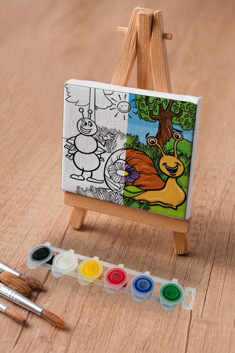 Sevimli Karınca ve Salyangoz Çocuk Eğitici Tuval Boyama Hobi Seti 9010