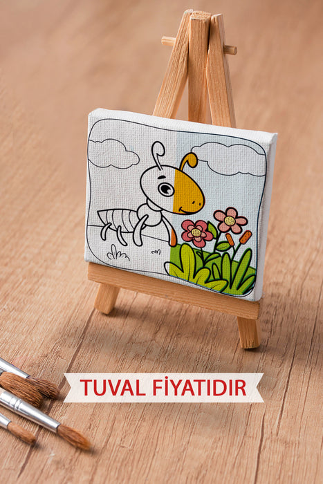 Sevimli Karınca Ön Çizimli Boyama Tuvali 9036