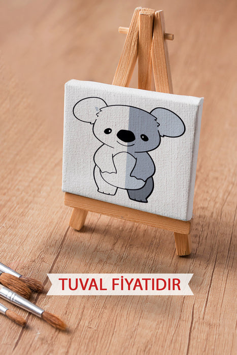Sevimli Koala Ön Çizimli Boyama Tuvali 9165