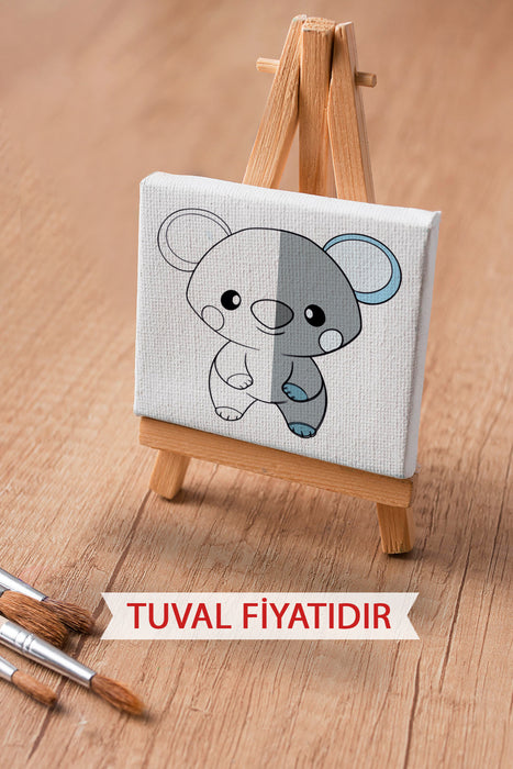 Sevimli Koala Ön Çizimli Boyama Tuvali 9163