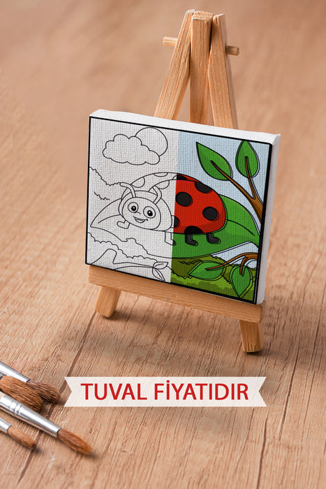 Uğur Böceği Ön Çizimli Boyama Tuvali 9167