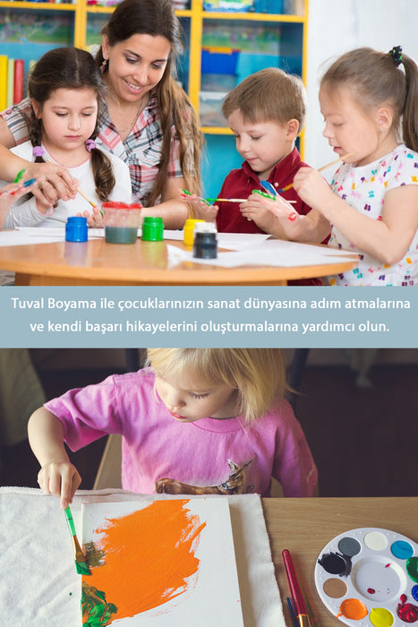 Sevimli Çiçek, Çocuk Eğitici Tuval Boyama Hobi Seti 9062