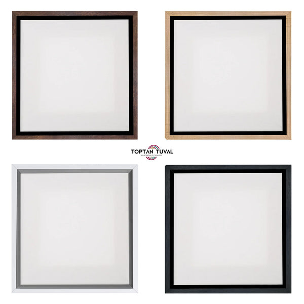 Kare Beyaz Çerçeveli Tuval