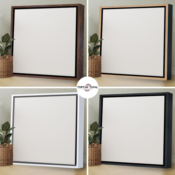 Kare Kahverengi Çerçeveli Tuval