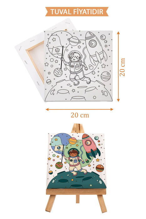 Sevimli Asronot Ön Çizimli Boyama Tuvali 9129